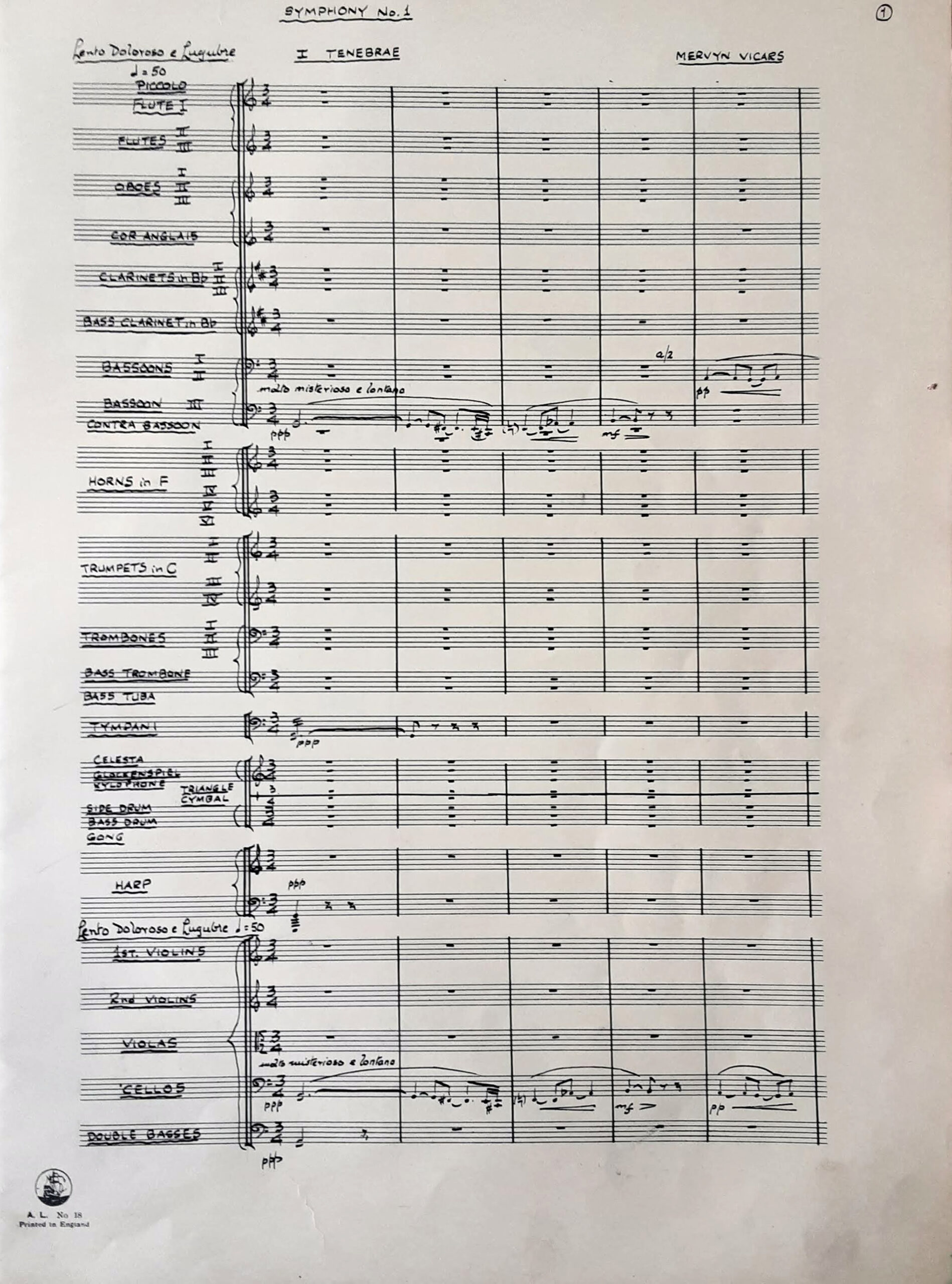 Mervyn Vicars | 20th century composer | Sheet music repository