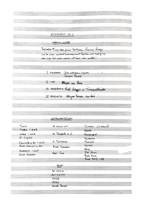 Mervyn Vicars | 20th century composer | Sheet music repository